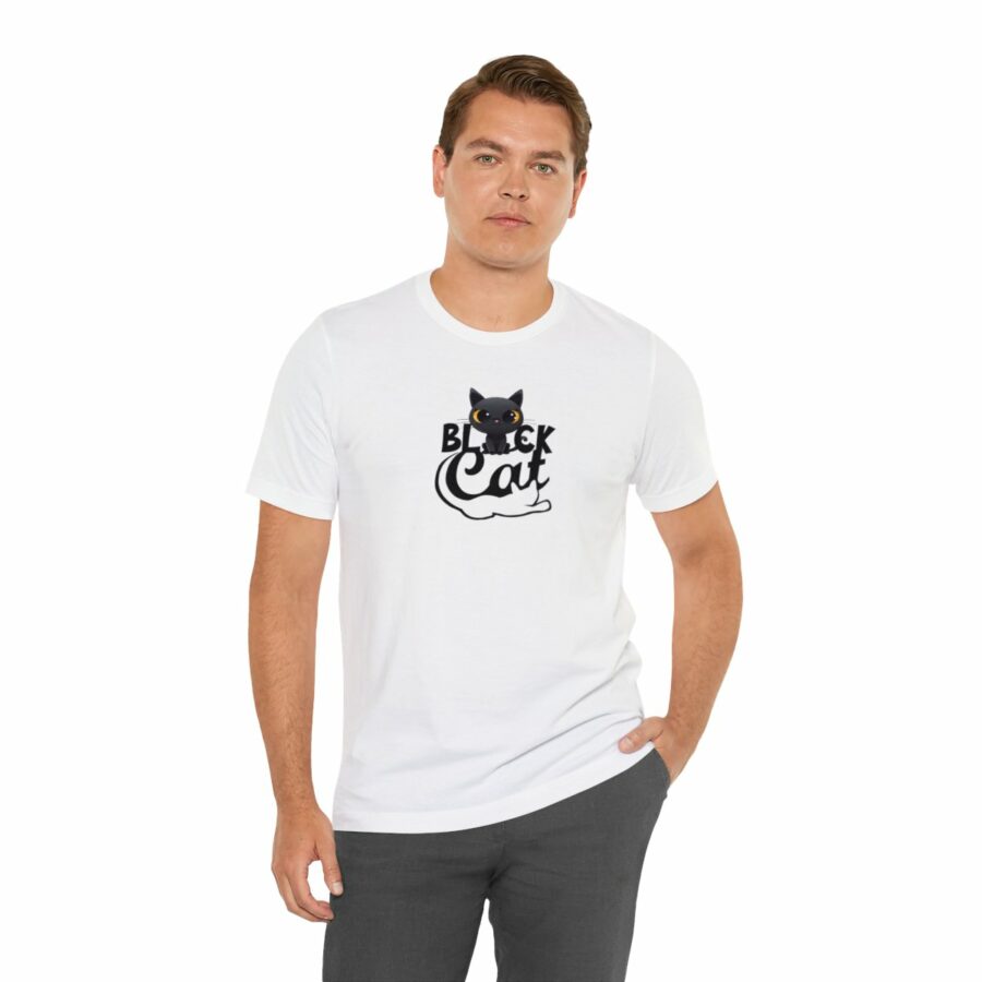 Whimsical Black Cat Unisex Shirt Casual Wear for Cat Fans
