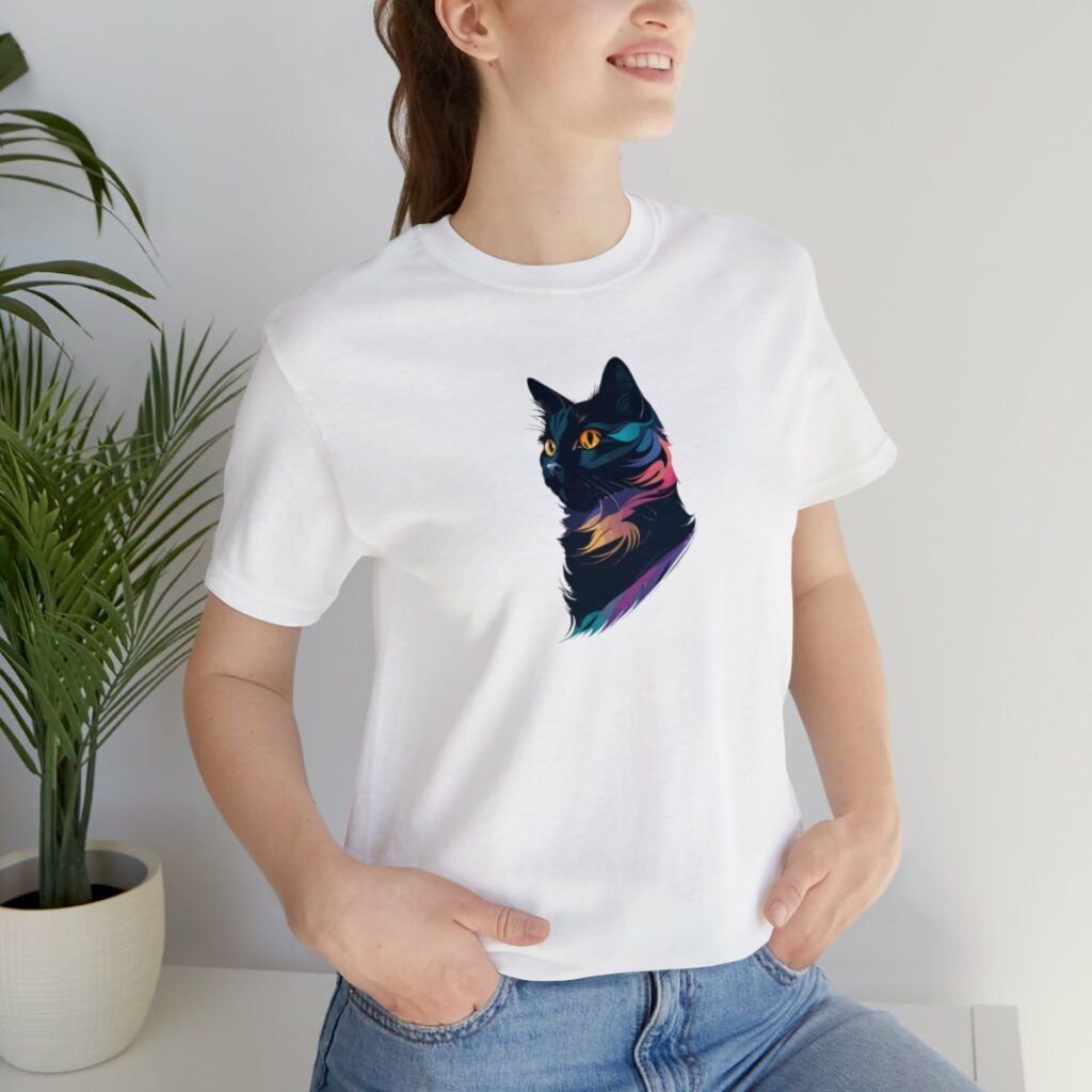 Alluring Black Cat Women’s Shirt Chic Tee for Pet Lovers