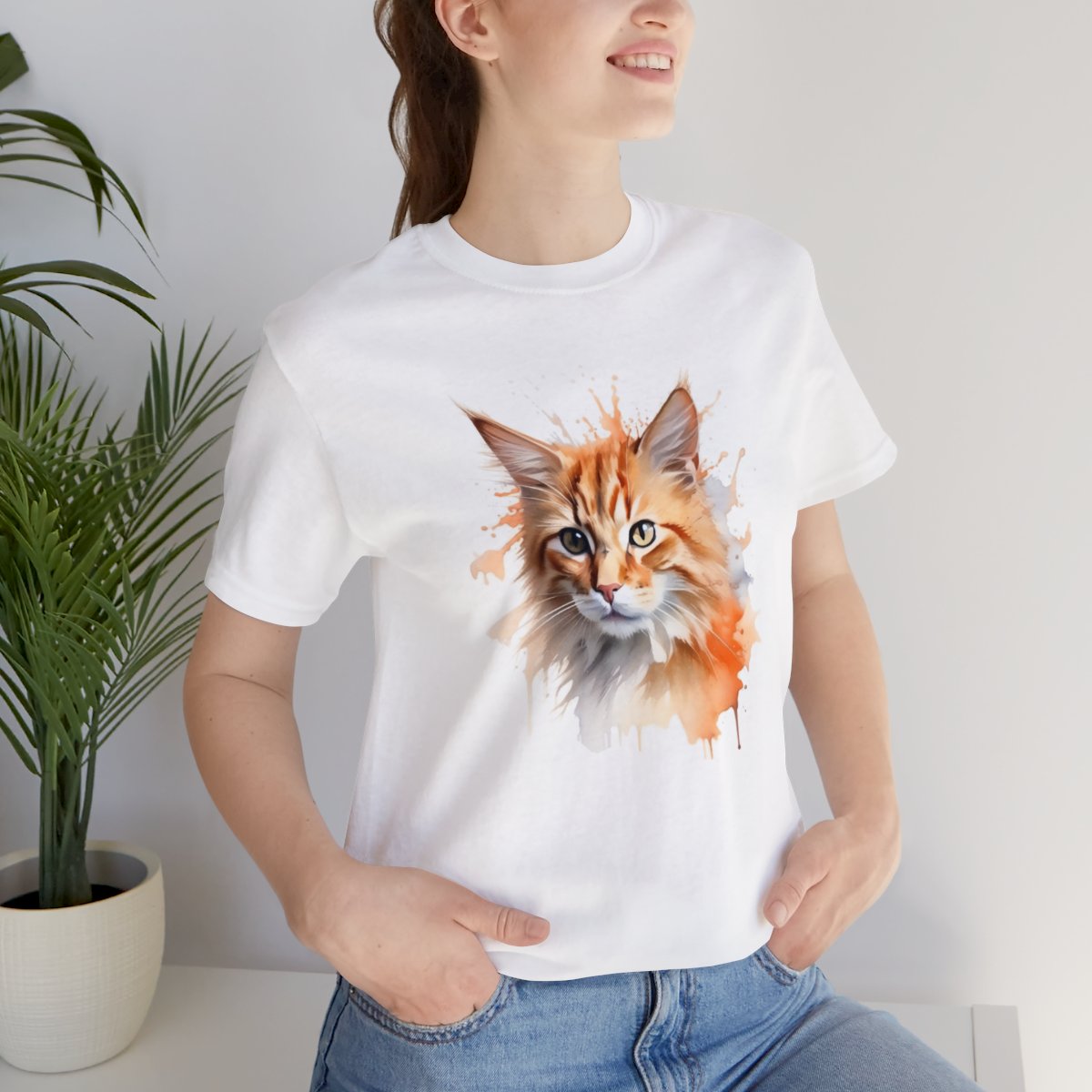Watercolor Orange Cat Shirt True Artistic Feline Apparel