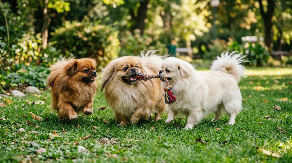 3_Pekingeses_playing