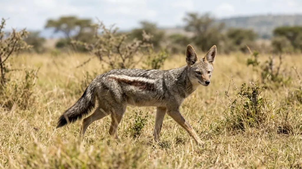 The Side Striped Jackal; Easily Noticeable