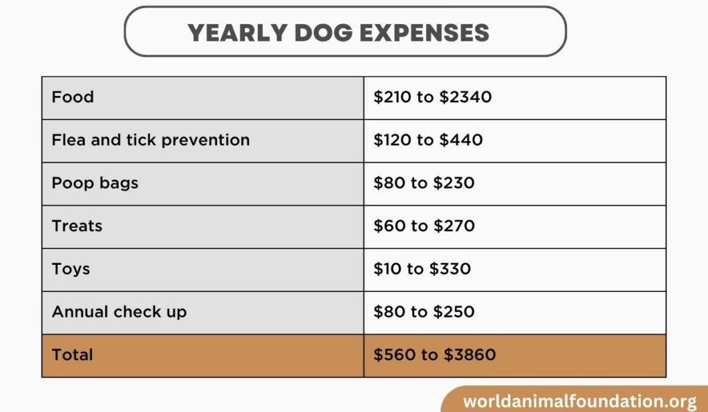 how much do dogs cost per year