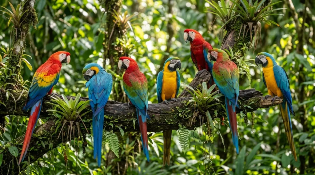 Scarlet Macaw and the Blue and Gold Macaw