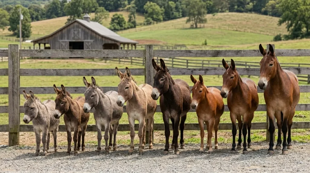 Common Sizes of Donkeys and Mules