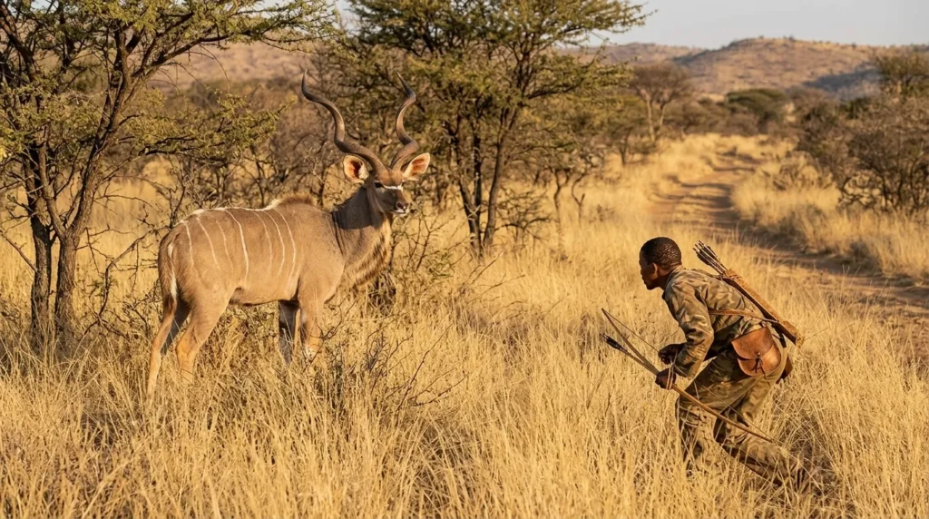 Human Preying on Kudu