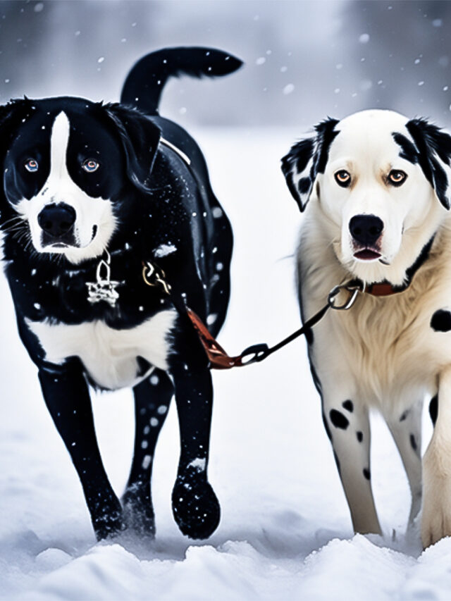 black and white dogs