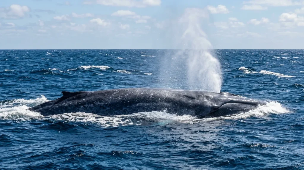 Similar to a Human Nose, Blue Whales Have a Blowhole To Breathe. (Whales.org)