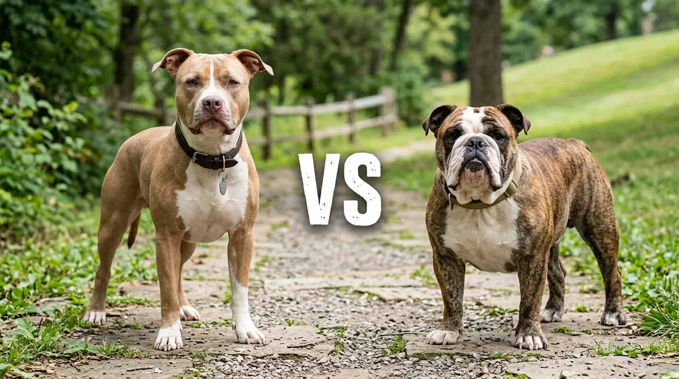 Pitbull vs Bulldog dogs