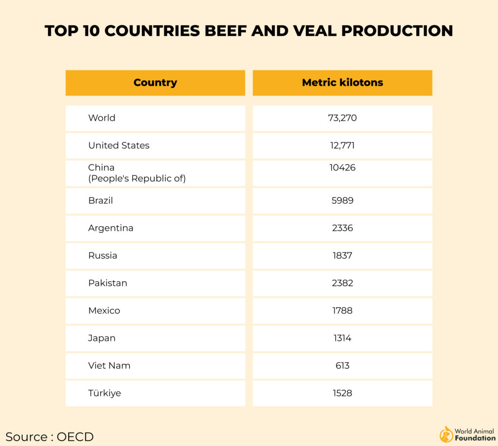 Top 10 countries with highest meat consumption