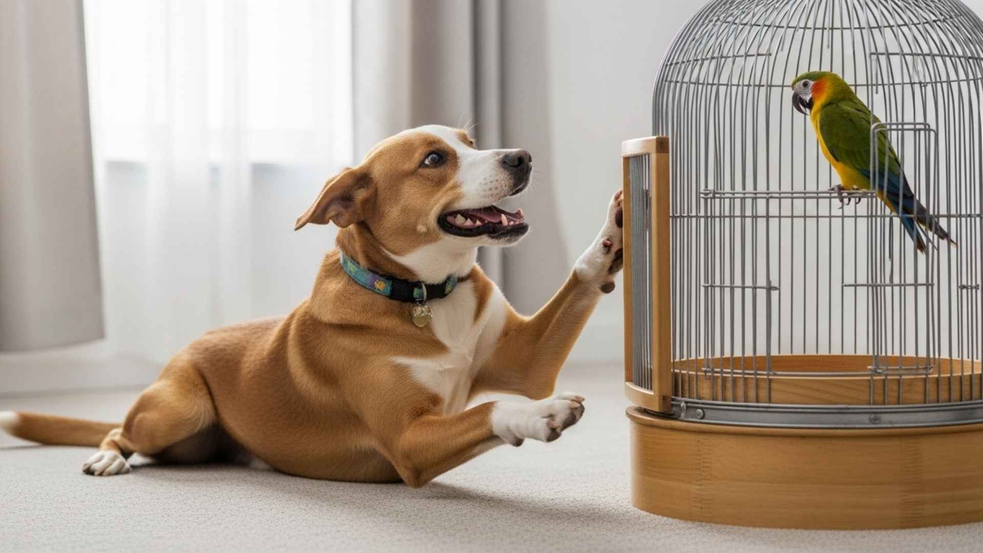 Dog Breeds That Stay Friendly with Parrots in Cages