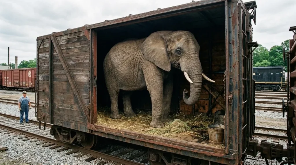Circus Animals Spend Most of the Year in Tiny Boxcars. (ICPS)