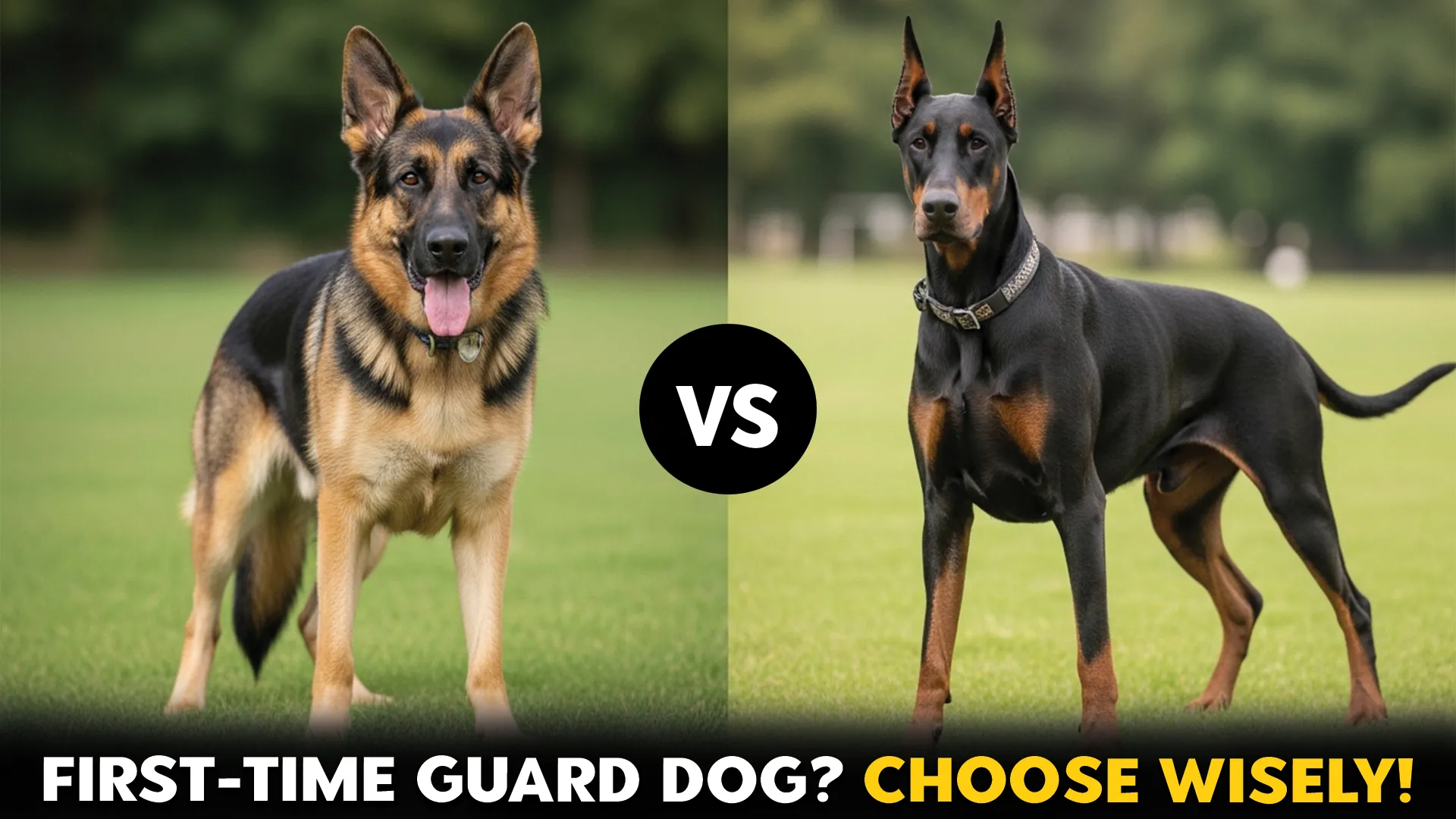GERMAN SHEPHERD VS DOBERMAN FOR FIRST TIME GUARD