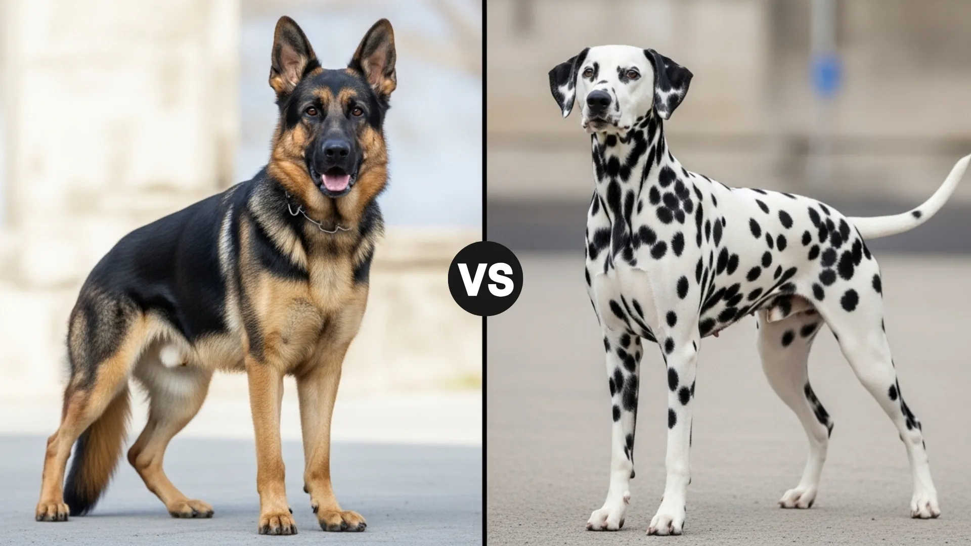 German Shepherd Dog Breeds vs. Dalmatian
