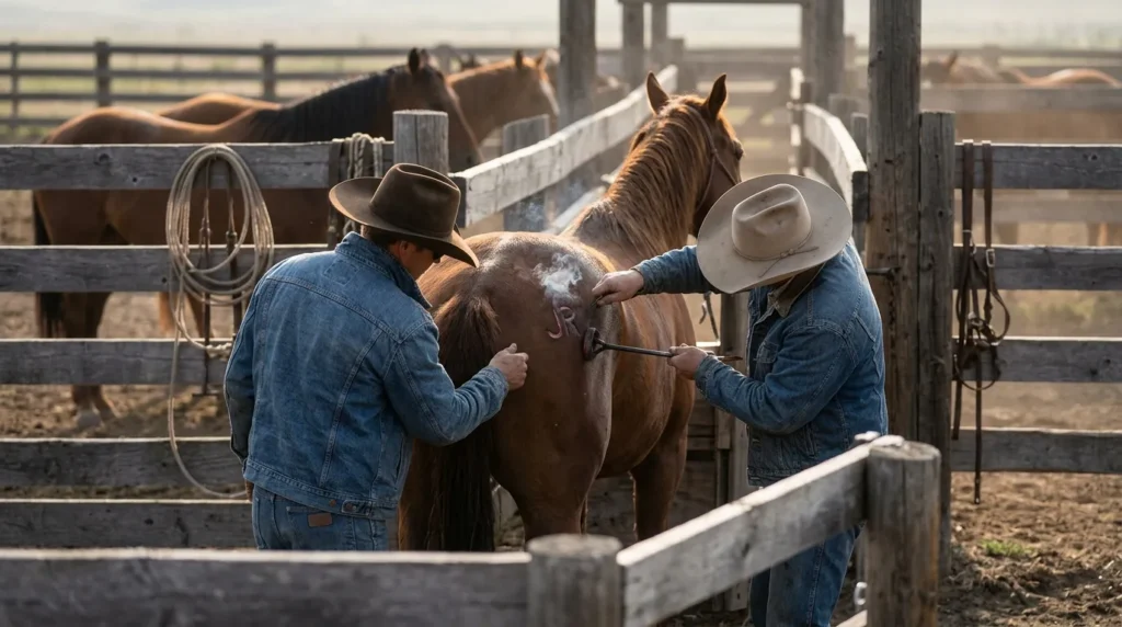 Hot-Iron Branding on animals
