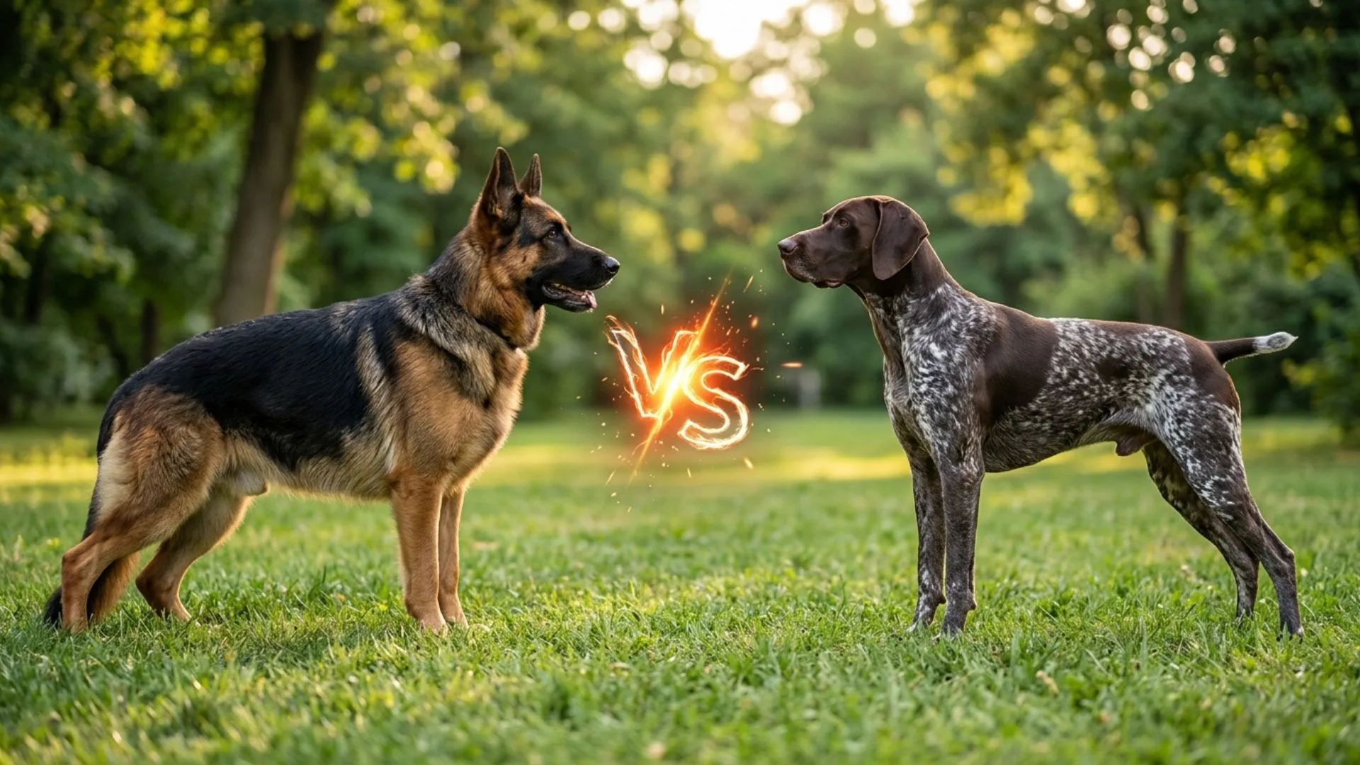 German Shepherd vs. German Shorthaired Pointer Dog Breeds