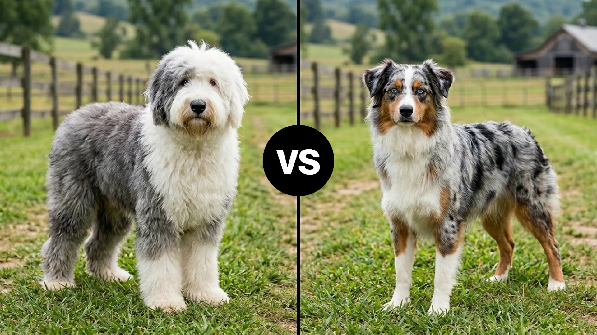 Old English Sheepdog vs Australian Shepherd