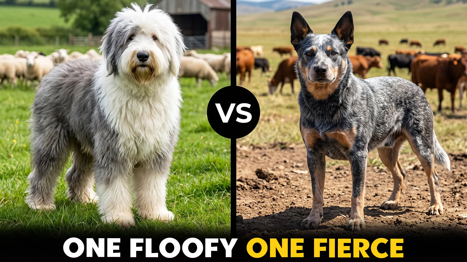Old English Sheepdog vs. Australian Cattle Dog