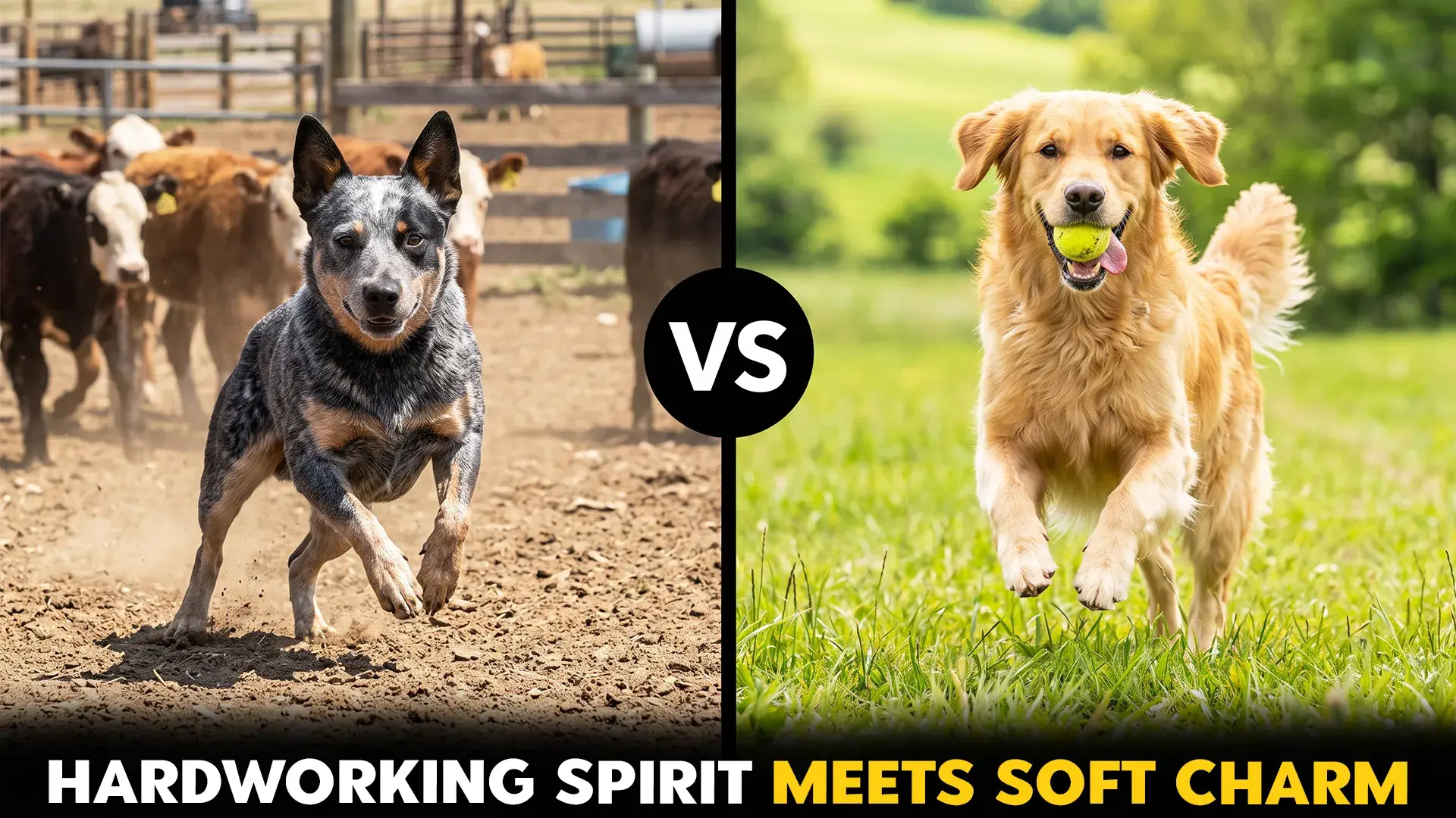 Australian Cattle Dog vs. Golden Retriever: Energy and Personality Compared
