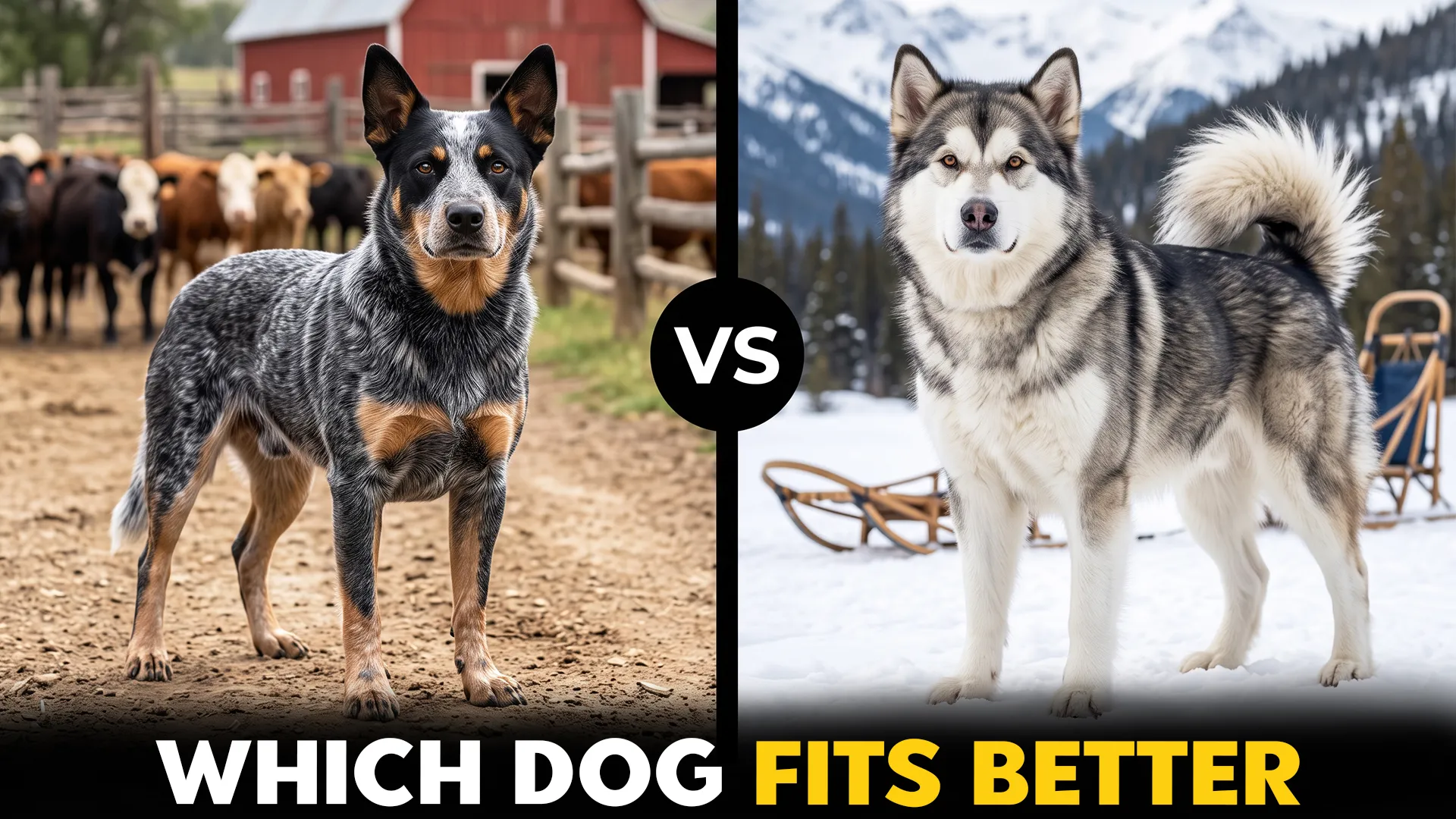 australian cattle dog vs alaskan malmute