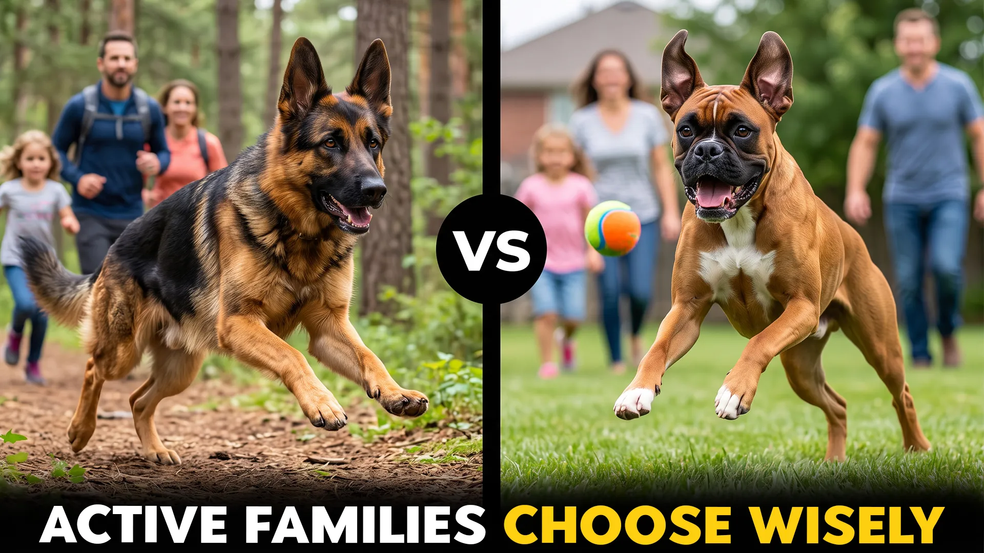 German Shepherd vs. Boxer: Active Family Dog Differences