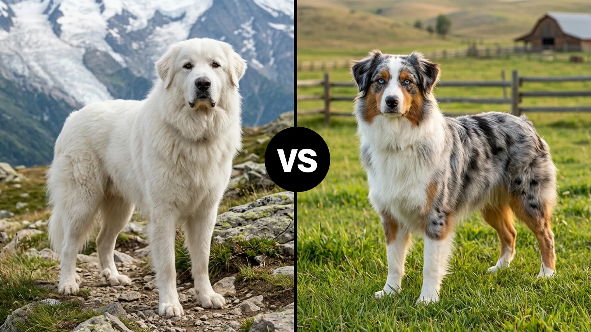 great pyrenees vs australian shepherd