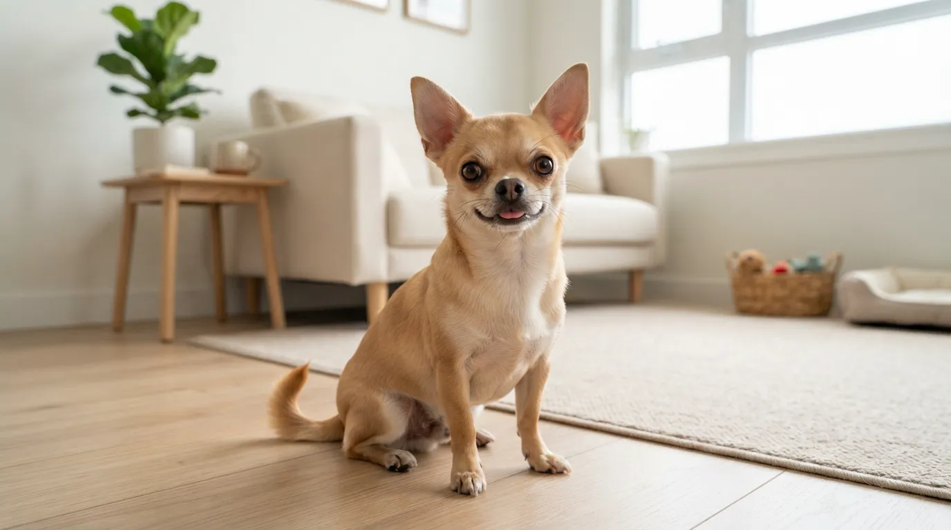 chihuahua relaxing in apartment