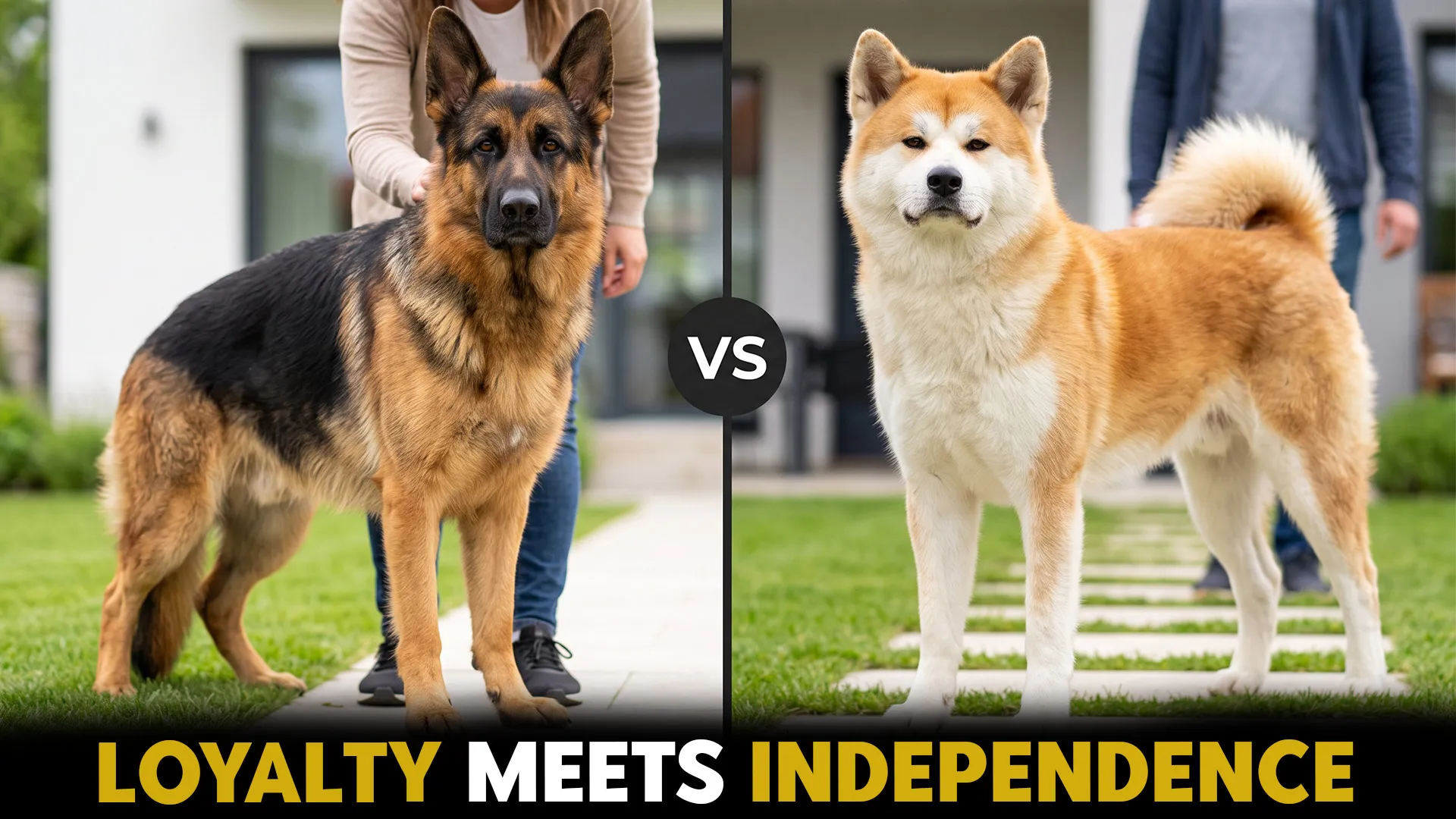 german shepherd vs akita loyalty and independence compared
