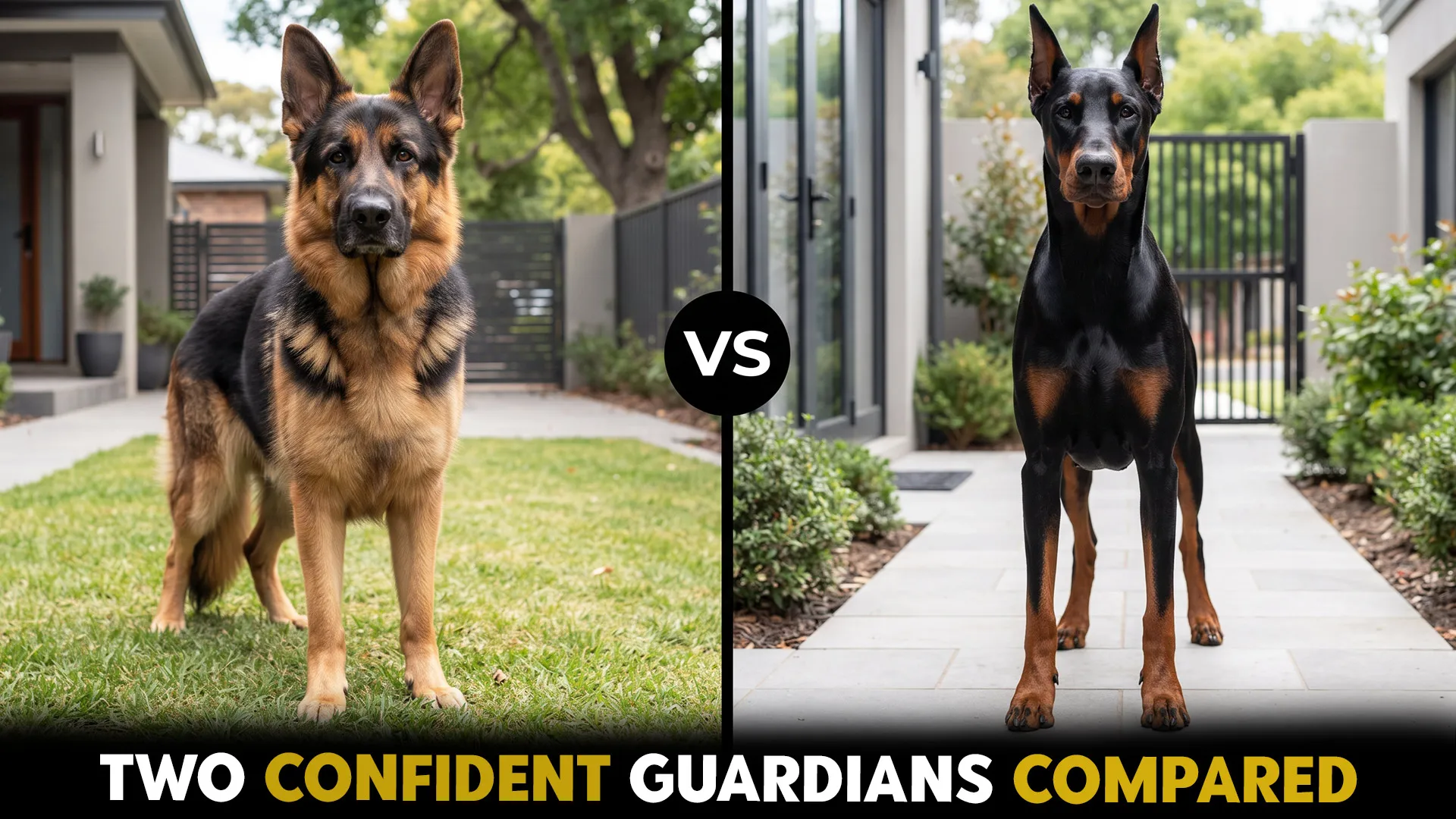 german shepherd vs doberman pinscher protection traits compared